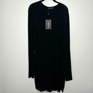 PLT Black Ribbed Dress